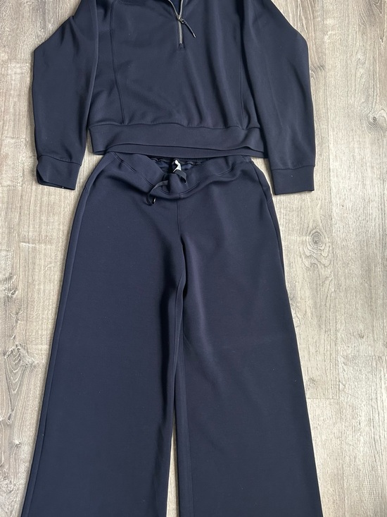 SPANX Pants - SPANX Navy Wide-Leg Drawstring Lounge Pants